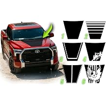 Hood Blackout Racing Stripes Mountain Strobe Flag Decal Vinyl Sticker Kit Eagle America Compatible with Toyota Tundra Vinyl Decal Exterior Hood Sticker Compatible with 2022 Toyota Tundra 2023 Toyota Tundra 2024 2025 Style 3, Matte Black