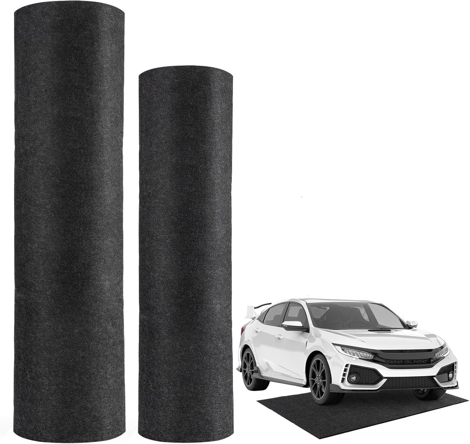 HFKPJRT 2 Pcs Motorcycle Mat for Garage, Garage Floor Mats for Under Car, Absorbent Rubber Mat, Waterproof, Protect Garage Surface from Spill & Stain, Black, 36"x60", 60"x72"