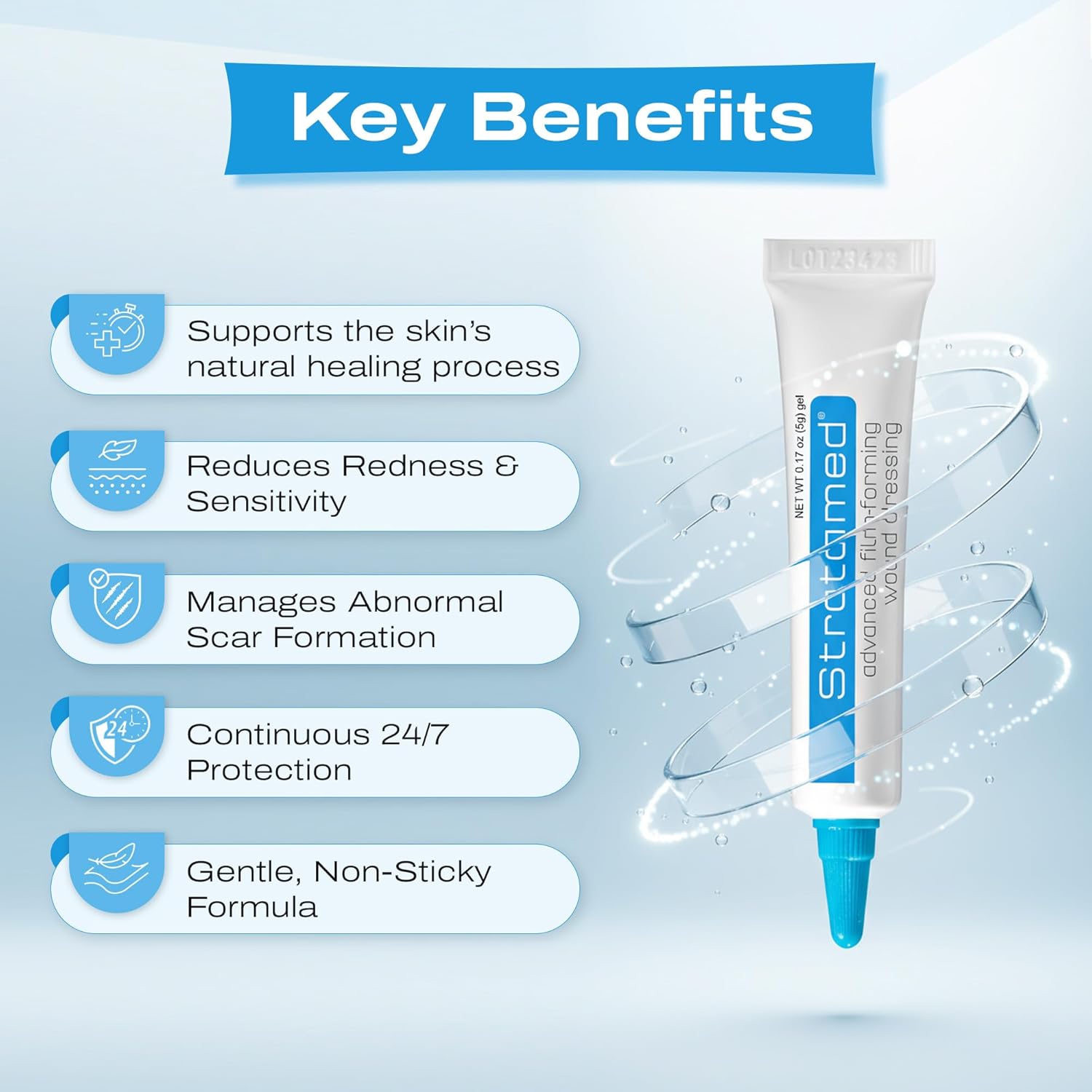 Stratamed Advanced Film-Forming Wound Dressing | Forms a Flexible Protective Layer Over Open Wounds & Damaged Skin | for Faster Healing and Early Abnormal Scar Management | 5g (0.17oz)