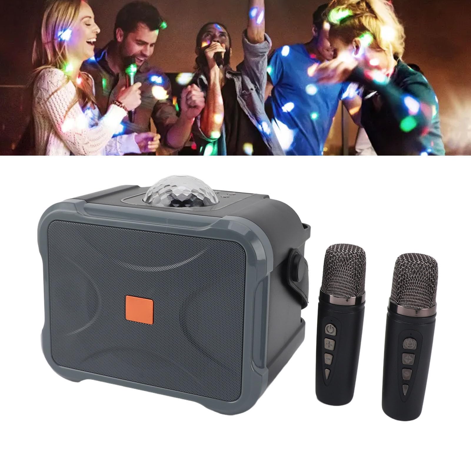 Altoparlante Bluetooth Wireless Capacità della Batteria Portatile 2400mAh Kit Macchina per Karaoke Doppio Microfono Suono Potente Connessione Stabile per Viaggi per Bambini