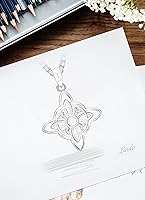 Vista 8 de CELESTIA Nudo de Bruja Plata 925 Plata de ley 925 Collar de nudo de brujas para mujer