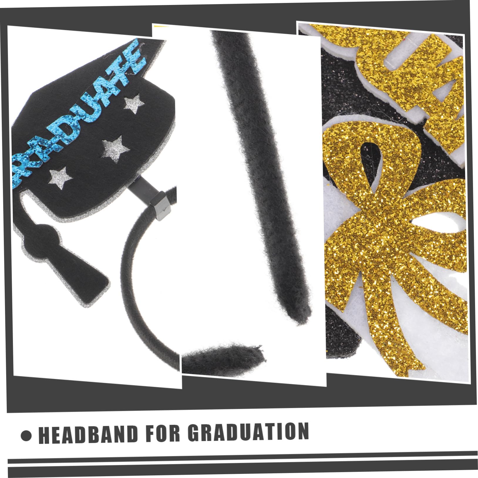 6pezzi Cimasa per Laurea Tema Graduation Accessorio Fotografico e Decorativo per Feste Addobbi Laurea Regalo Donna e Ragazzo in Plastico e Feltro