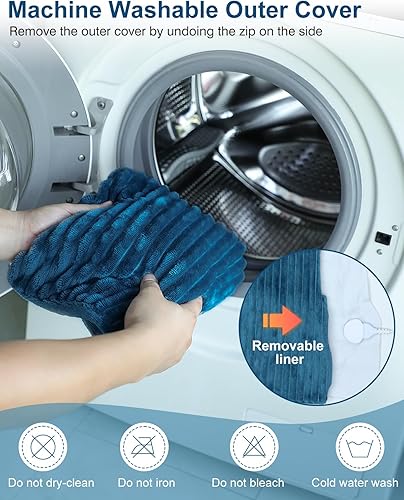 Miniatura 6 de Dowin Almohadillas térmicas para aliviar el dolor de espalda, almohadilla térmica eléctrica portátil con masajeador, almohadilla térmica extra