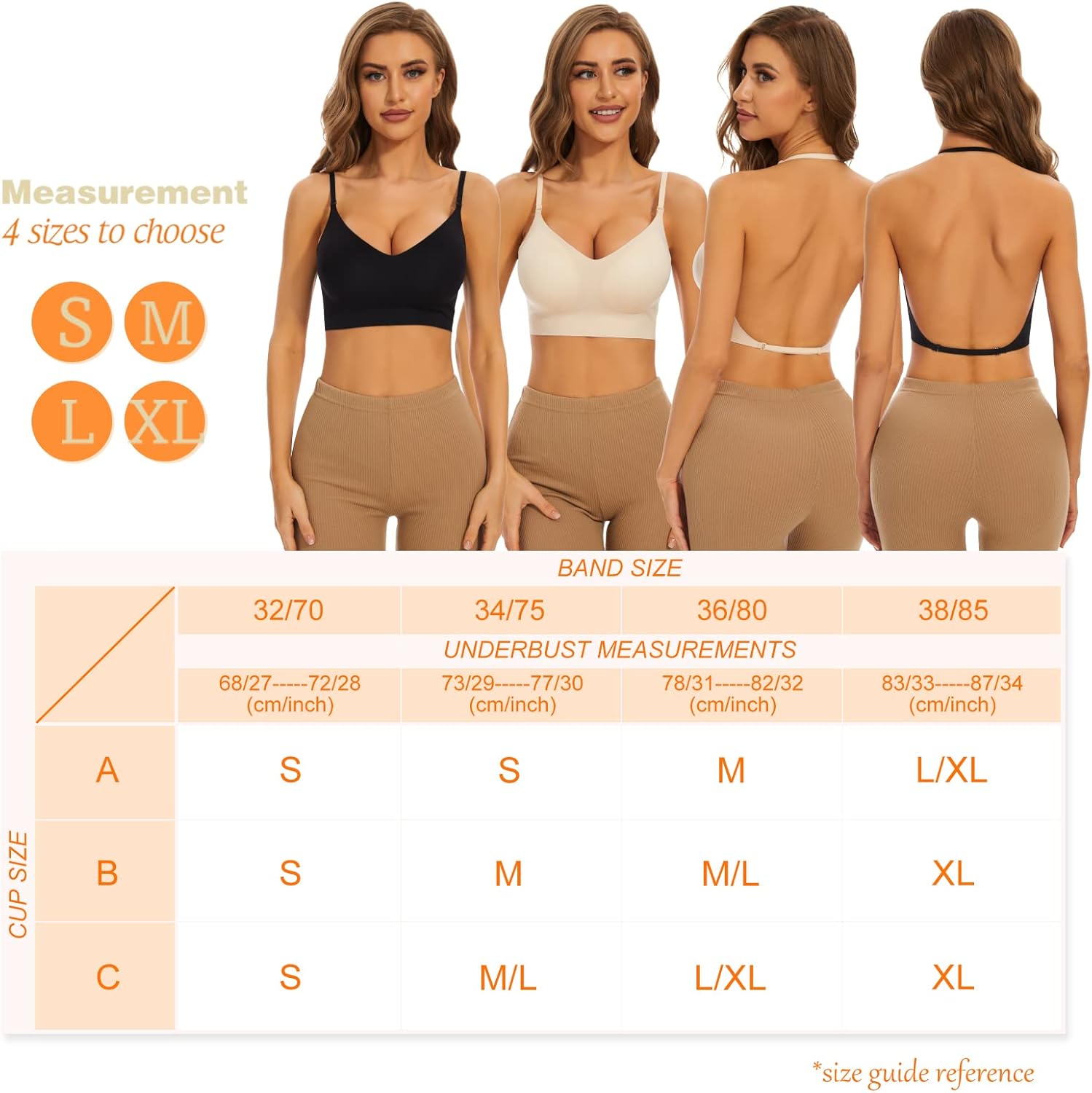 Low Back Bra for Women Wirefree Seamless Bra Backless Multiway Straps Convertible Halter Bra with Padded Removeable - Image 10