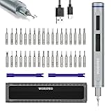 WORKPRO 38 in 1 Electric Screwdriver, 3.7V Electric Precision Screwdriver with Magnetizer and S2 Steel Bits, Max 0.3N.m, Rechargeable Mini Electric Screw Driver for Electronics Phone Camera Laptop