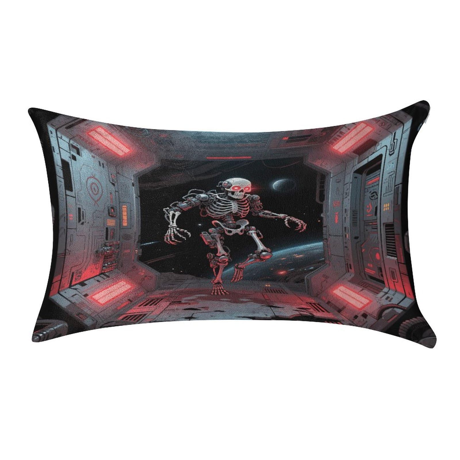 VstaDank Skull Pillow Covers Rectangular Cushion Case Cozy Decorative Throw Pillowcase Luxury Lumbar Pillow Shells with Zipper Soft Velvet Pillows Shams 12 X 20 in