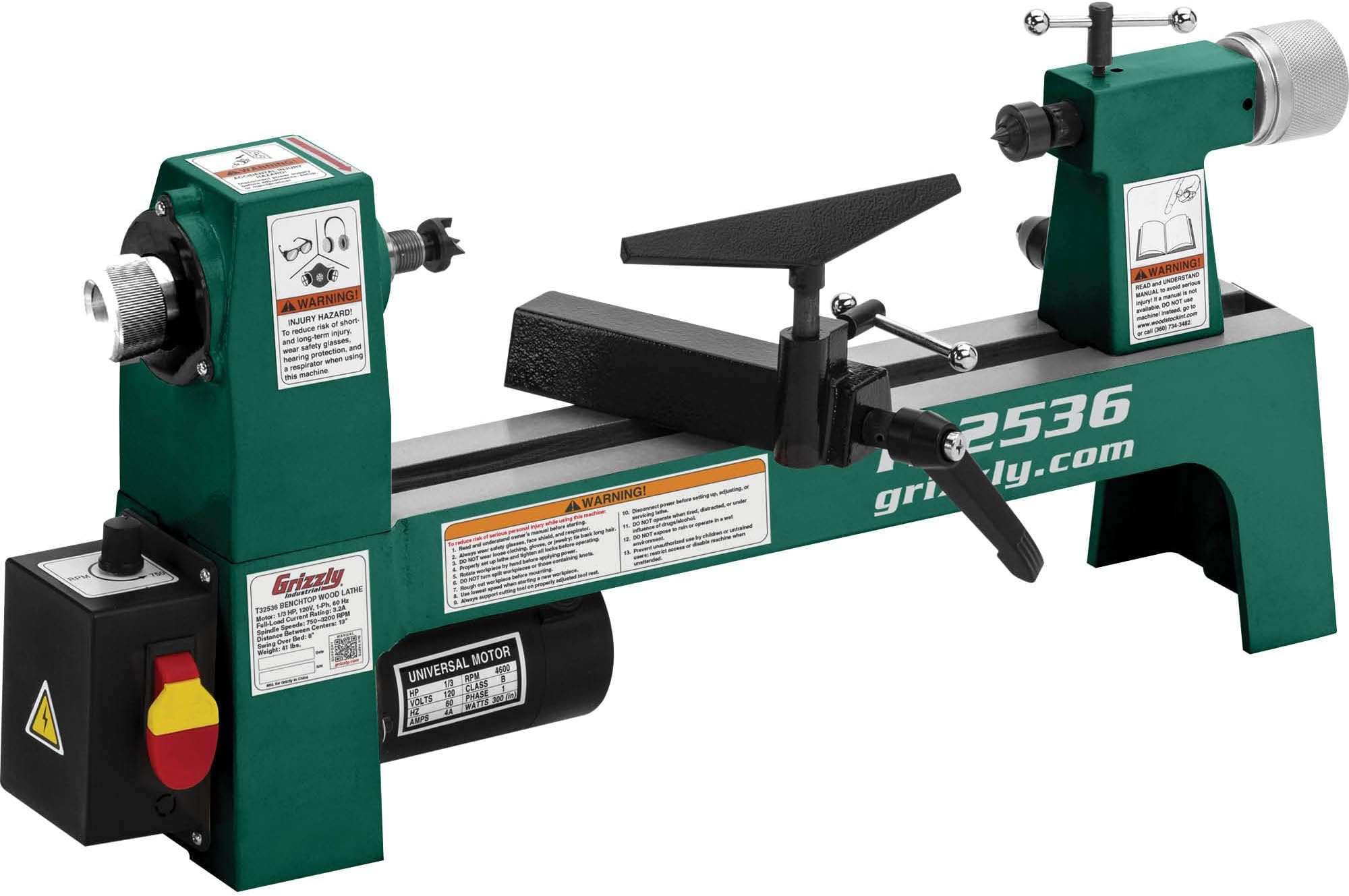 T32536 8" x 13" Benchtop Wood Lathe
