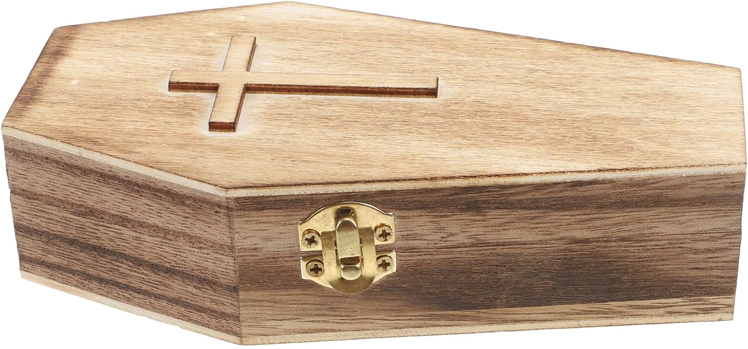 Halloween Themed Jewelry Case Coffin Shaped Wood Organizer for Season