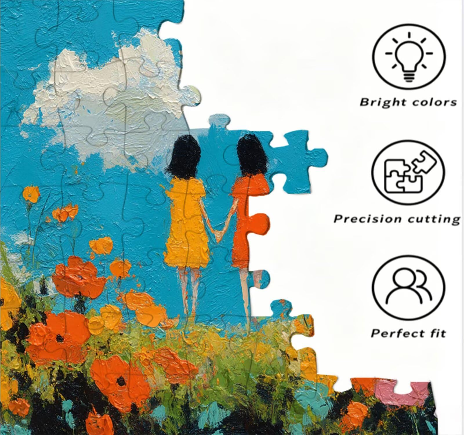 Puzzle 1000 sztuk, Dziewczyna Ogród 3D Puzzle dla dorosłych Wyzwanie, Artystyczne Puzzle Edukacja, Zabawne i stymulujące dekoracyjne puzzle dla rodziny, jako prezent i dekoracja ścian R6KH-675