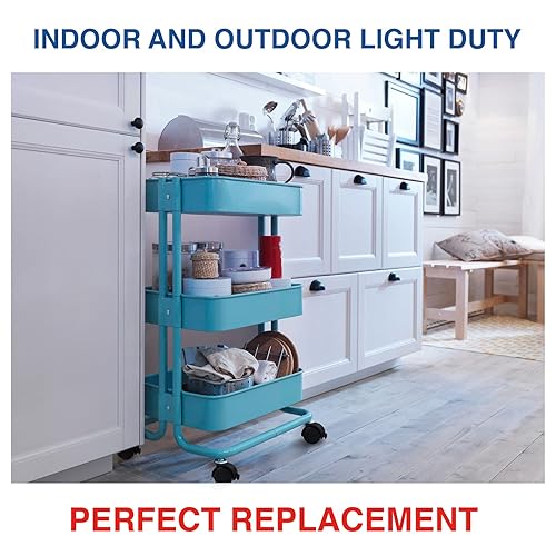 Miniatura 4 de Guildrey - Ruedas roscadas, vástago giratorio M8-1.25 para reemplazo, juego de 4 ruedas para silla de oficina, ruedas dobles con freno de bloqueo