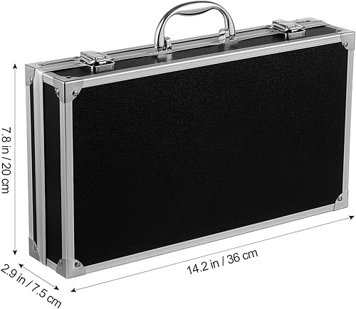 Miniatura 3 de DOITOOL Estuche rígido de aluminio Maletín negro a prueba de golpes ToolBox Estuche de transporte con espuma para instrumentos de prueba Cámaras