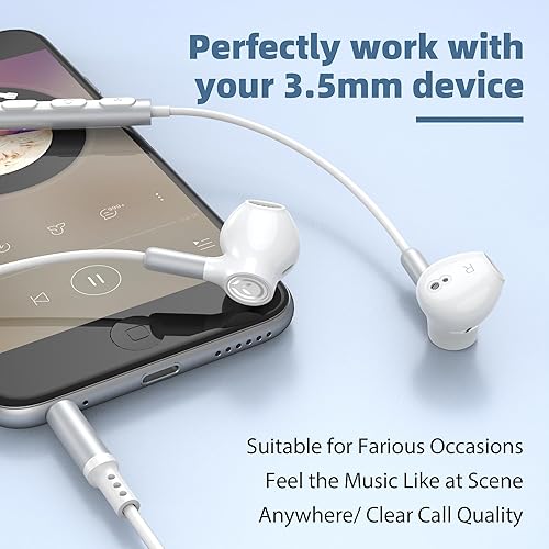 Miniatura 9 de BENEWY Auriculares ME910, auriculares con cable con micrófono, auriculares intrauditivos de aislamiento de ruido y control de volumen, auriculares