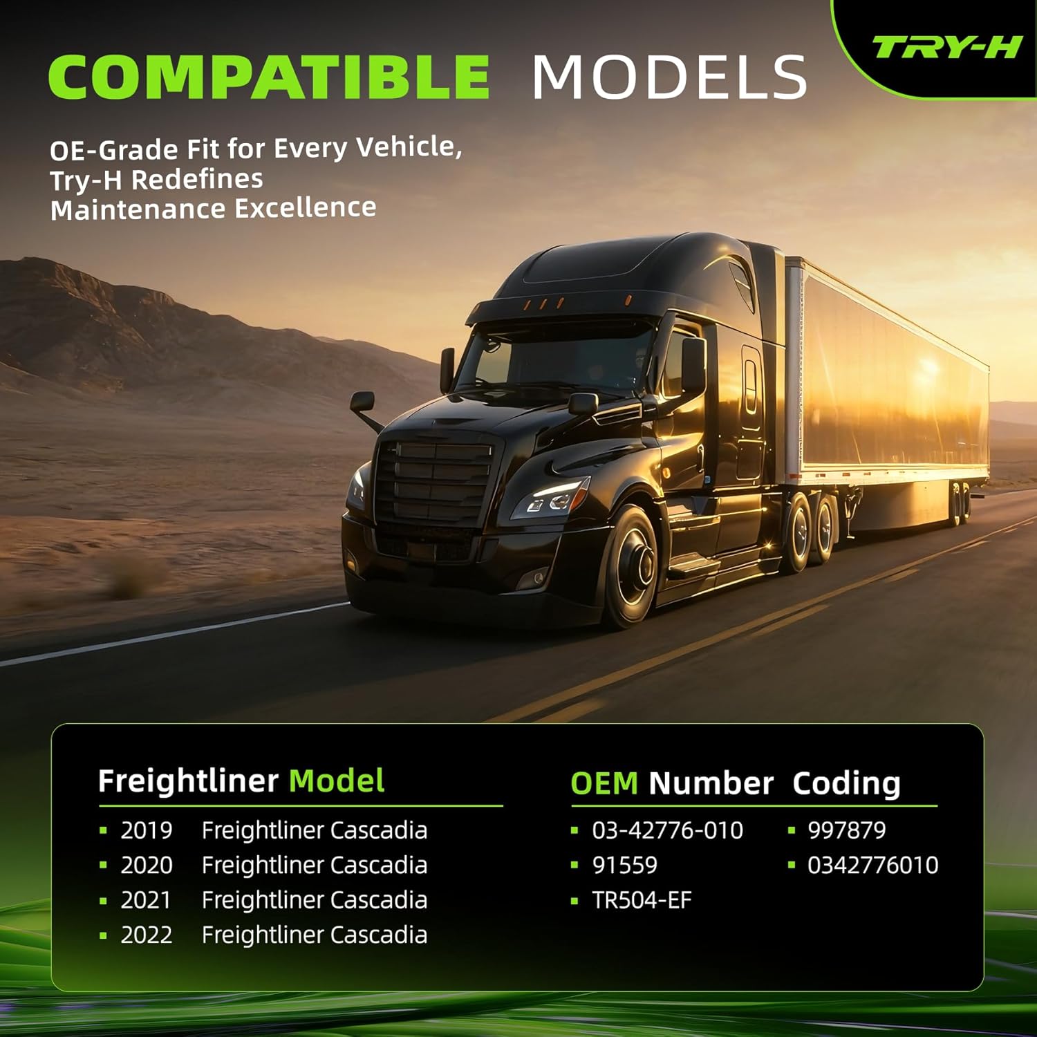 03-42776-010 Engine Air Filter Compatible with Freightliner Cascadia 2019-2022 Accessories Replacement Parts 91559 TR504-EF 0342776010 997879