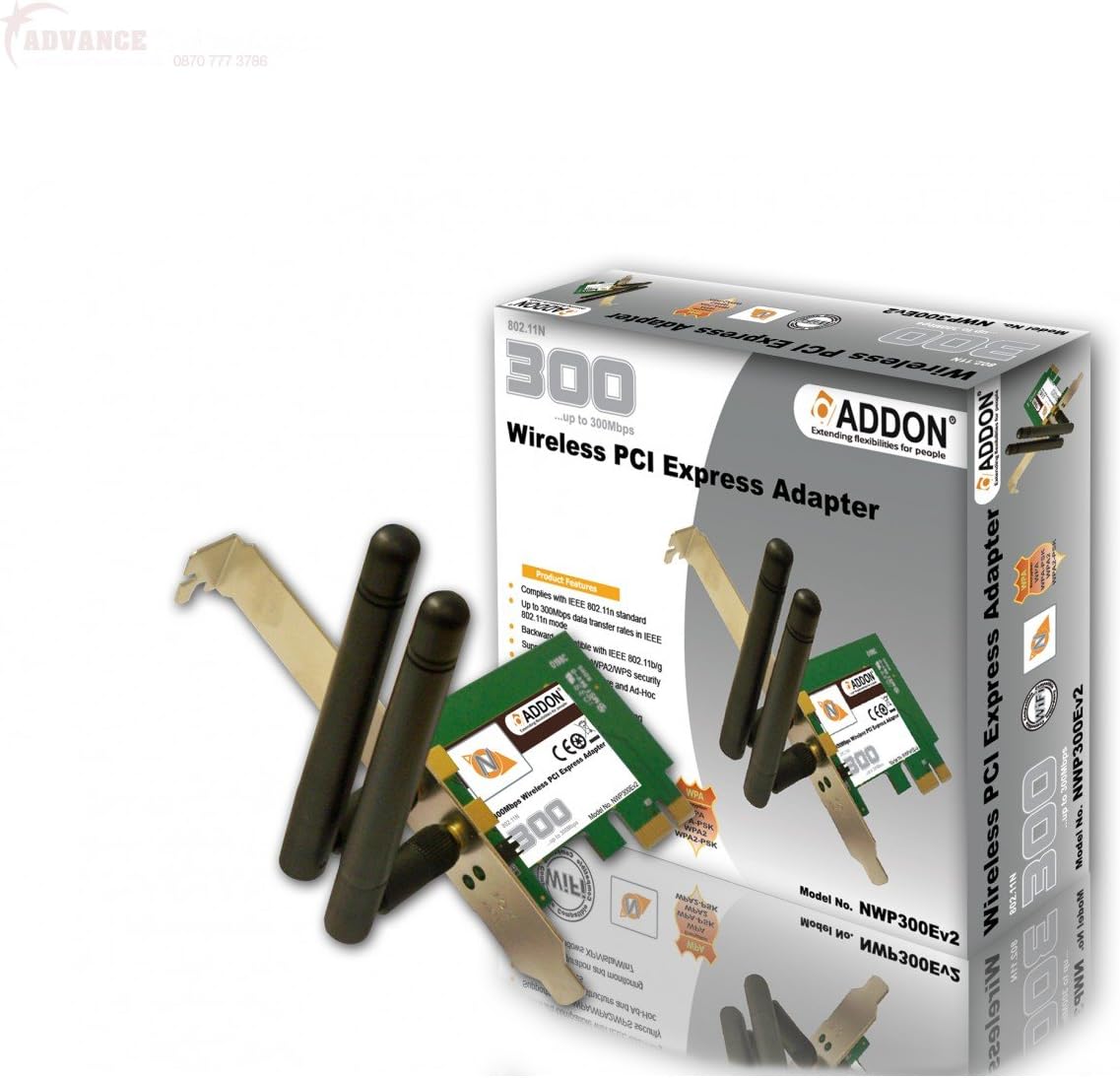 Addon 300Mbps Wireless PCIE Network Interface Card Amazon.co.uk