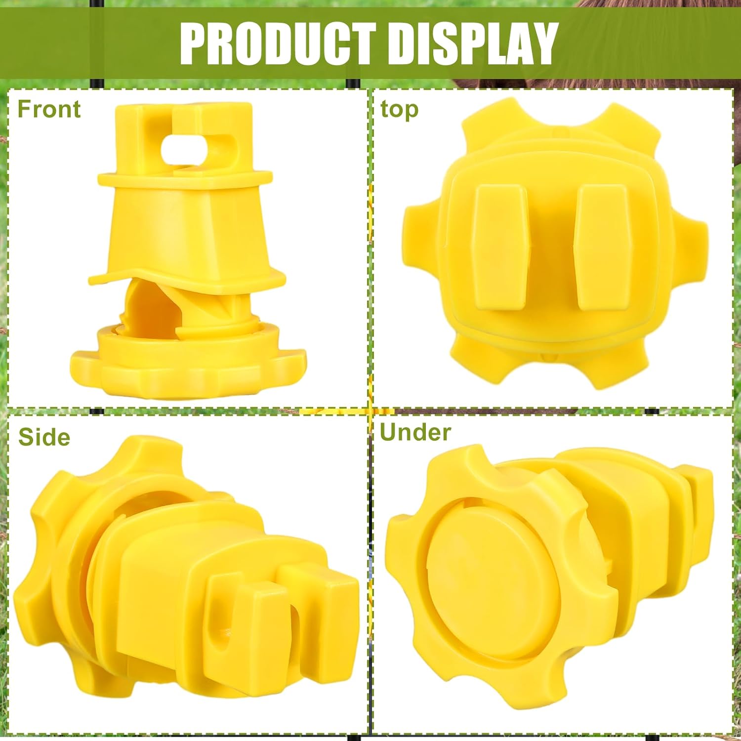 Frienda 100 Pcs Electric Fence Wire Insulators Screw Round Post Insulator Fence Wire Holding Insulator Post Clips Insulators for Farm Garden Pet Containment Animal Husbandry Electronic (Yellow)
