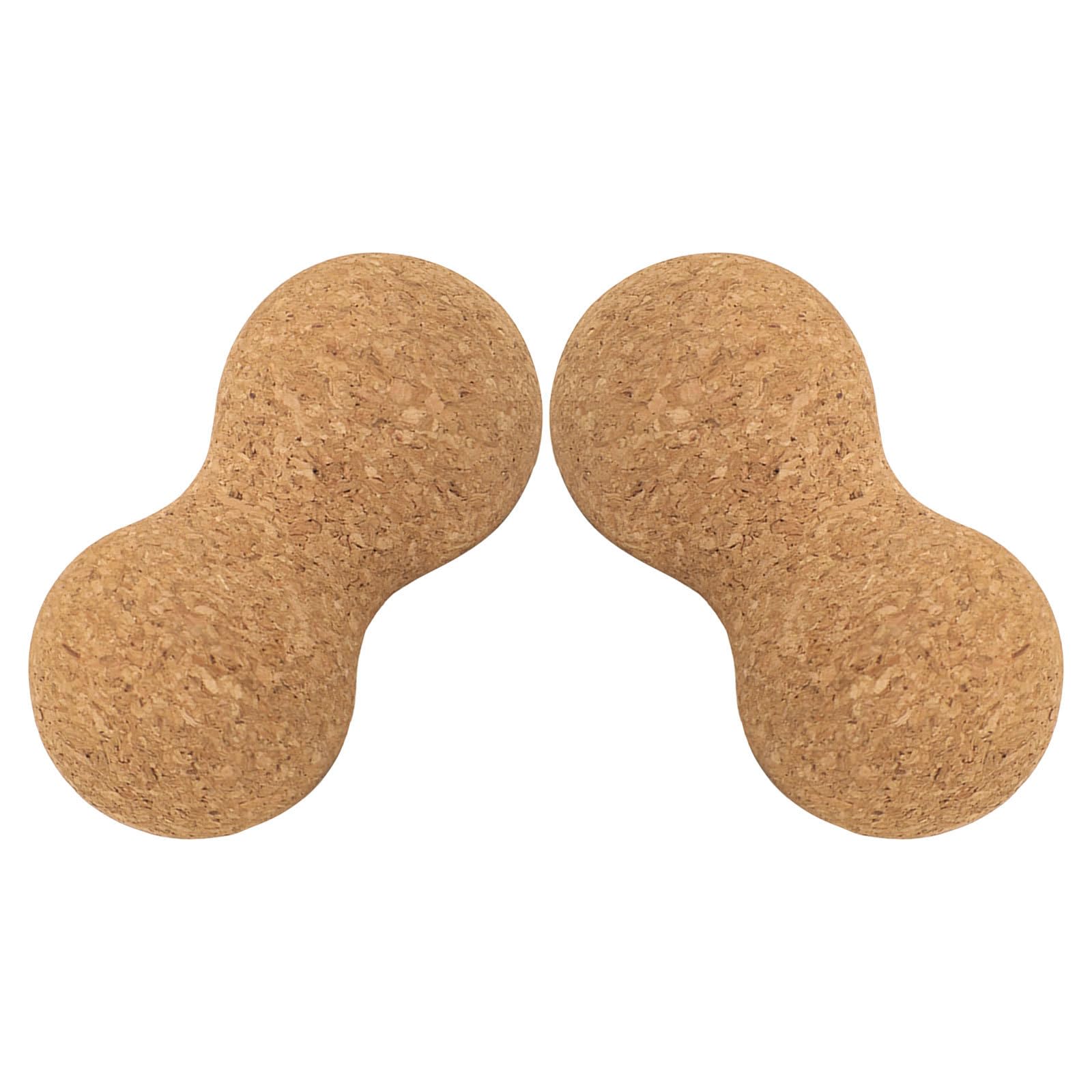 VALICLUD Bolas de Masaje de Corcho Forma de Cacahuete 2 Unidades Tamaño 6-12 CM para Terapia de Tejido Profundo Masajeador Portátil para Espalda Cuello y Pies Antideslizante y