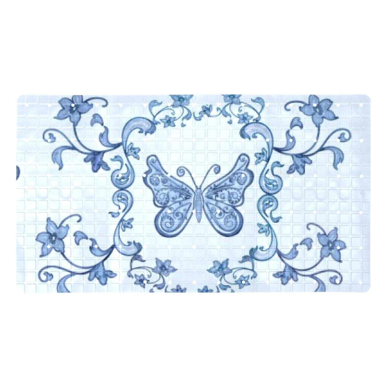 Tapis de bain pour s'asseoir au motif papillon vintage pour une douche douce en famille