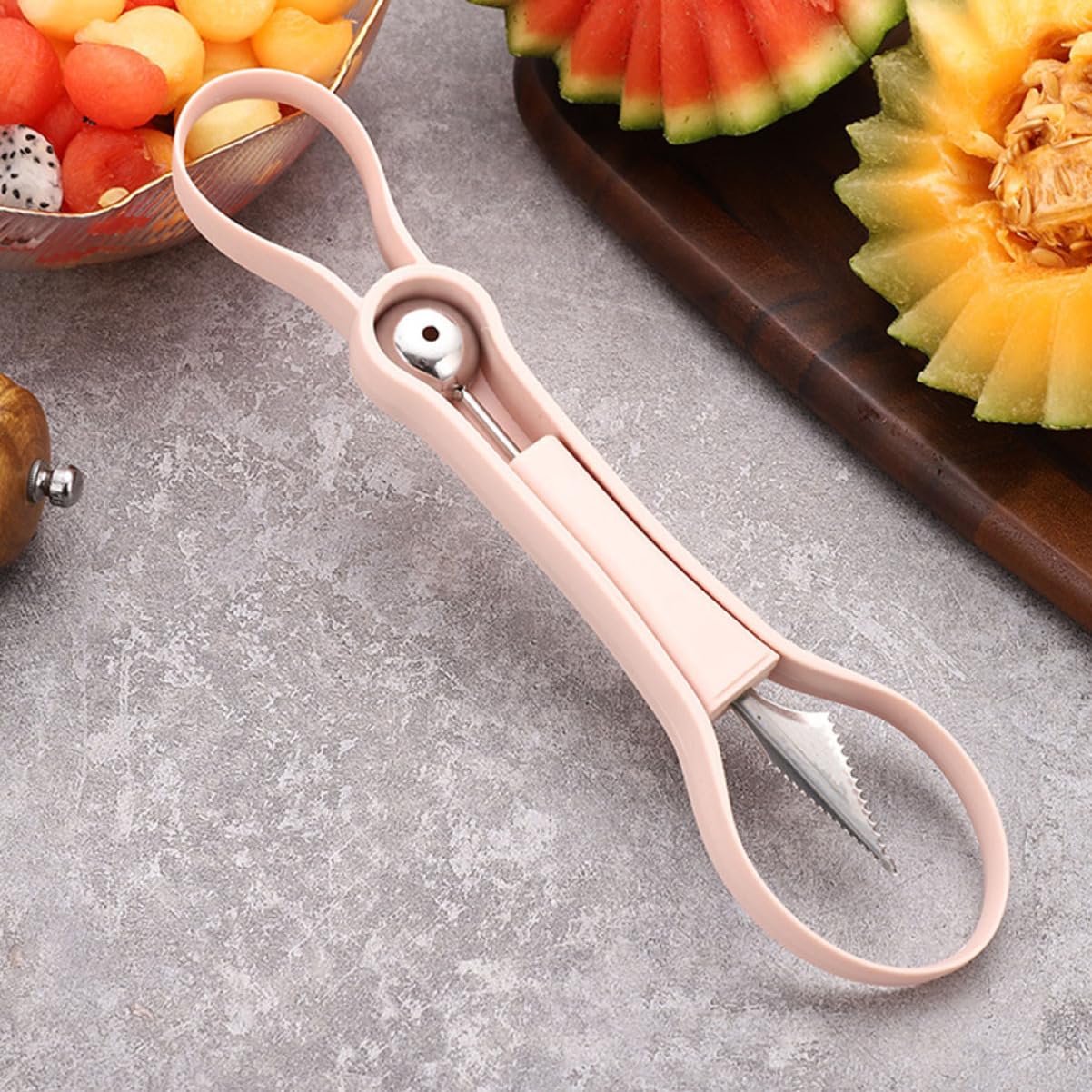 ULTECHNOVO 5stücke Wassermelonen-baller Und Fruchtcutter Aus Edelstahl Küchenwerkzeug Für Kreative Obstdekorationen Für Sommerpartys Und Gesunde Snacks