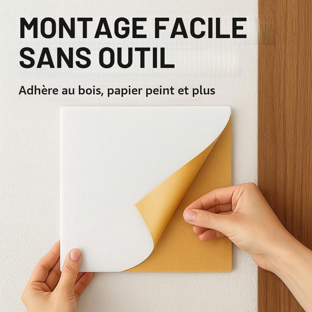 MatoSan® 30 Feuilles Panneau Acoustique Auto-Adhésif pour Isolation Acoustique Insonorisant Mur Haute Densité pour Mur Plafond Bois & Porte Panneaux Acoustiques Chambre Isoler Contre le Bruit