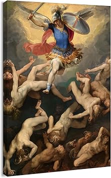 Canvas Print Wall Art - Archangel Michael and The Rebel Angels by Giuseppe Cesari - 16x24 inches