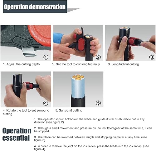 Miniatura 3 de Pelacables redondos con profundidad de corte ajustable Herramienta de desmontaje manual para cortadora longitudinal