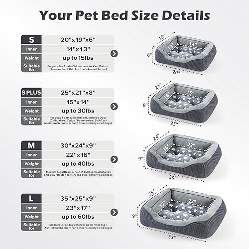 Miniatura 5 de SIWA MARY Camas para perros pequeños y gatos, sofá cama lavable para perros con lados anchos, diseño de patrón de pentagrama, cama duradera para