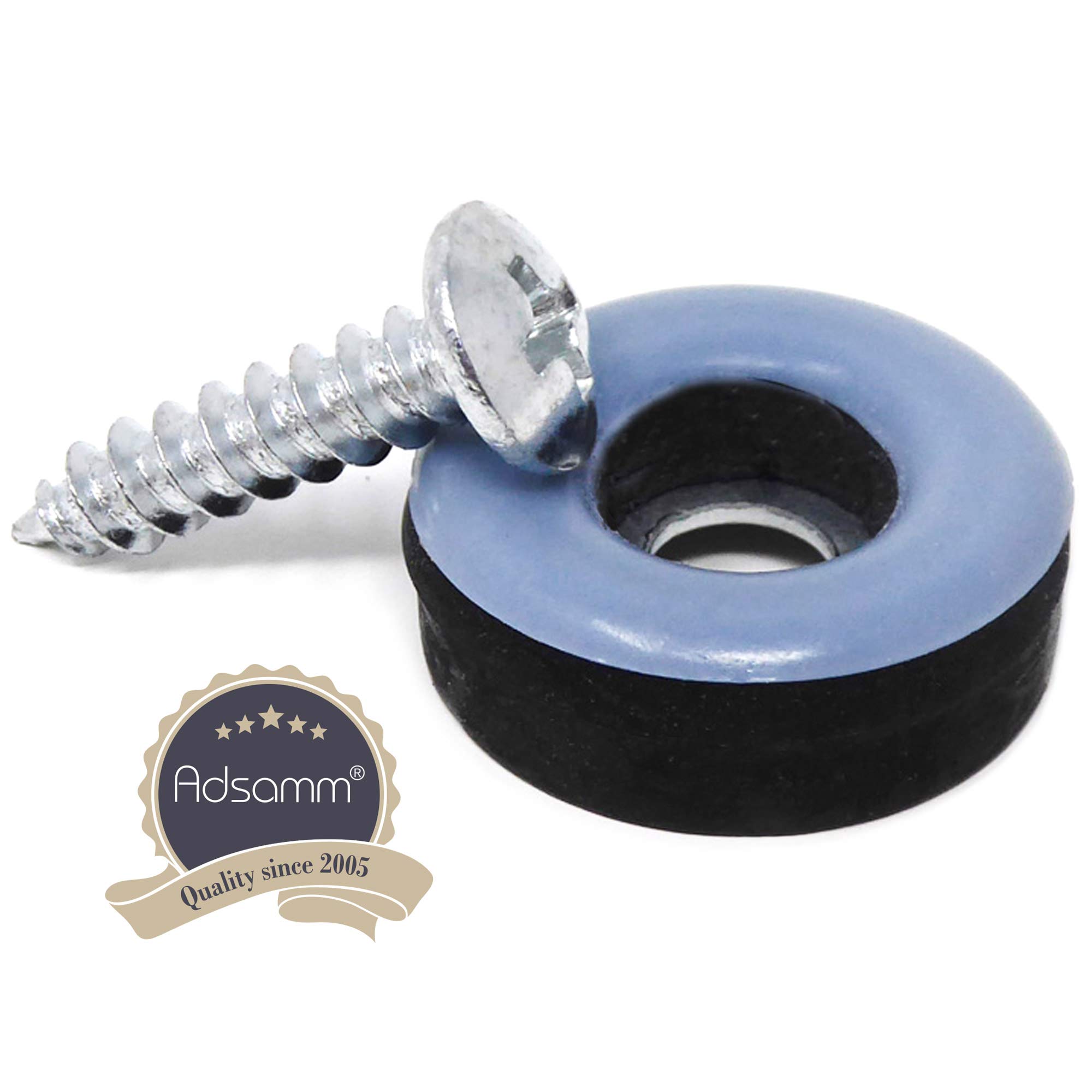 Adsamm PTFE-S-GR-19-100 PTFE-S-GR-19 100 x PTFE Gliders with Screw 0 75 1 9 cm Grey-Blue — view 3