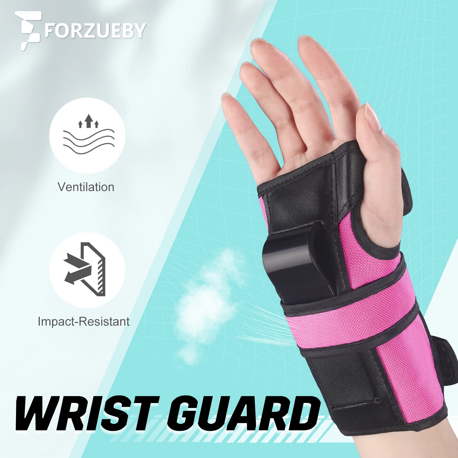 Forzueby Ginocchiere Gomitiere Protezioni per i Polsi 6 in 1 per Adulti/Bambini Set di Protezioni per Pattinaggio a Rotelle in Linea Skateboarding Scooter BMX ECC.