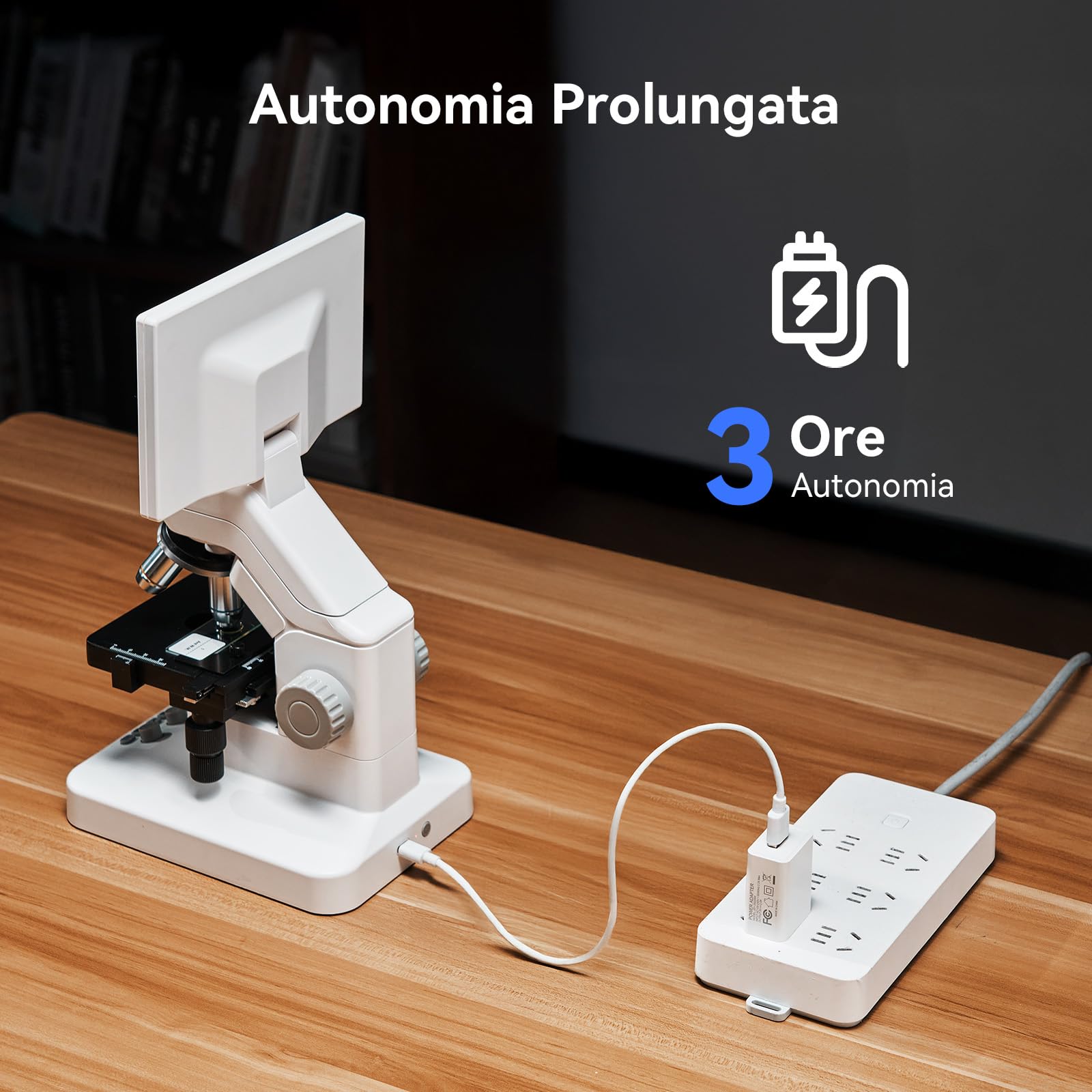 TOMLOV DM301 Max Microscopio Biologico per Adulti Bambini: 7" HDMI Microscopio Digitale con Scala di Misurazione Integrata, 3 Lenti, Tavolino Meccanico, Doppia LED, Compatibile con Telefono, PC&TV