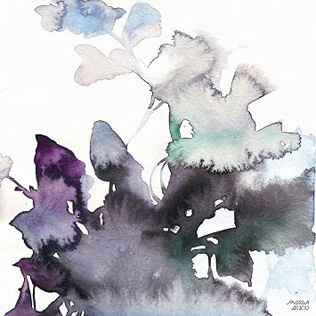 ArtExpert Watercolor Floral Pink Purple Trio Iii by Andrea Bijou - 12x12 Art Print Poster
