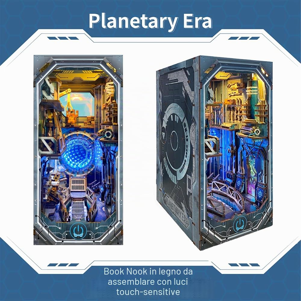 Cyberpunk Book Nook, kit fai da te per casa delle bambole, puzzle in legno 3D con decorazione futuristica a LED, decorazione per la casa di compleanno, Natale, per adolescenti e adulti