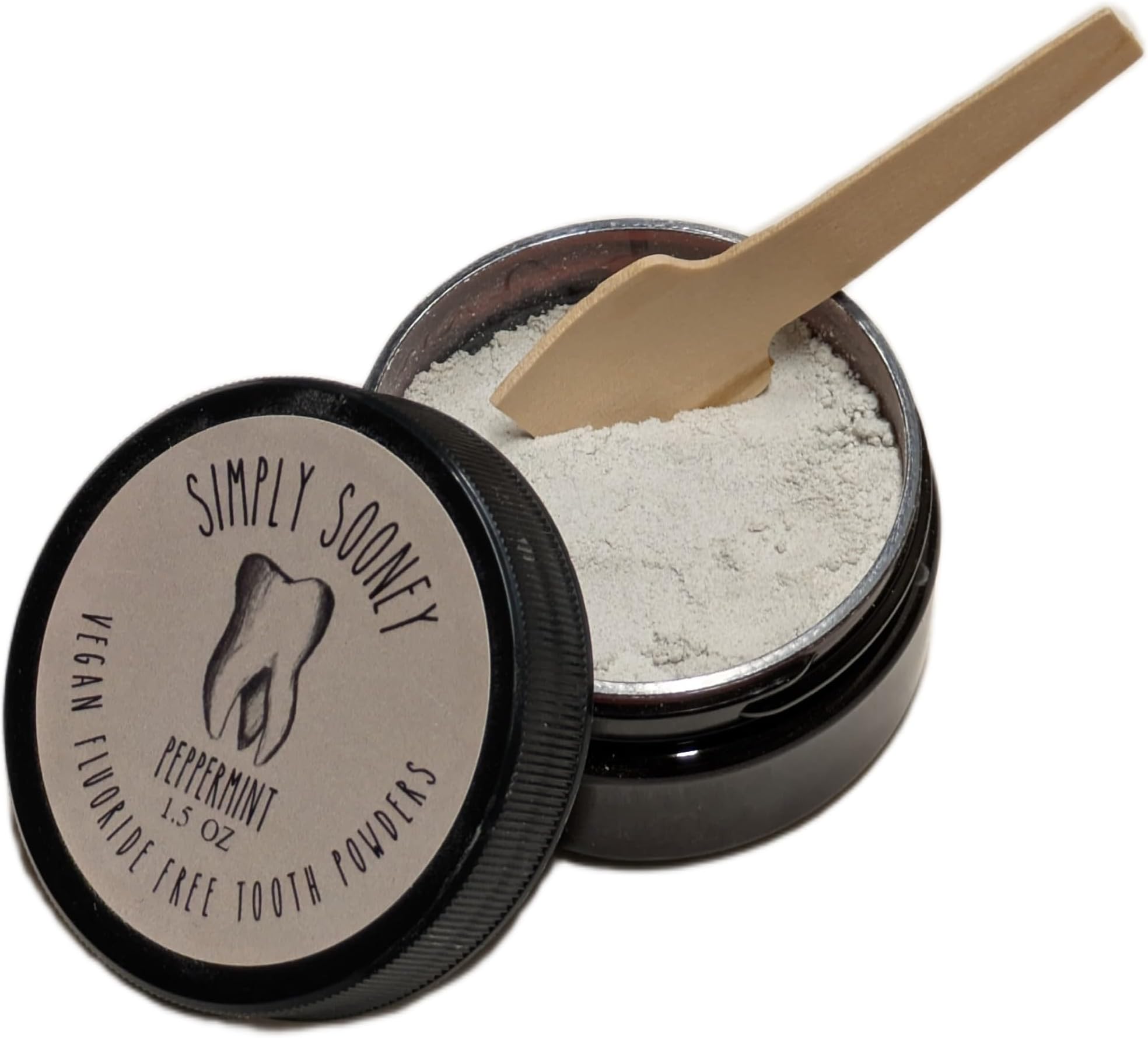 Simply Sooney Fluoride Free Remineralizing Toothpaste Powder I Vegan I Gluten Free I Organic Peppermint Essential Oil 1.5oz