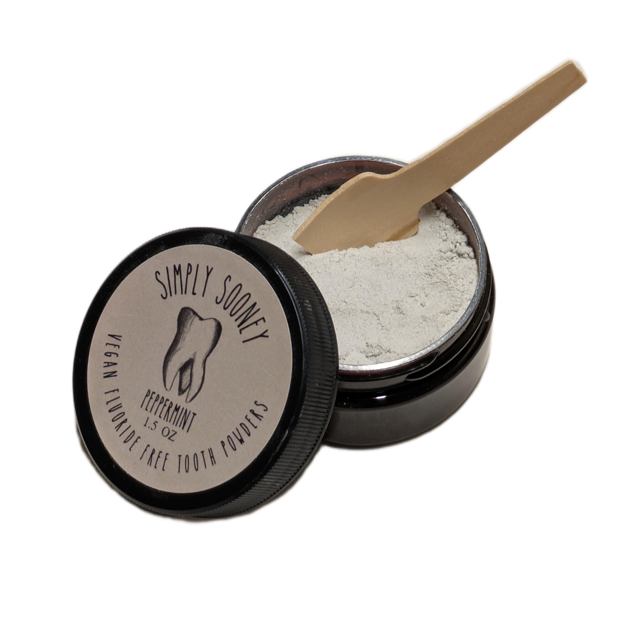 Fluoride Free Remineralizing Toothpaste Powder I Vegan I Gluten Free I Organic Peppermint Essential Oil 1.5oz