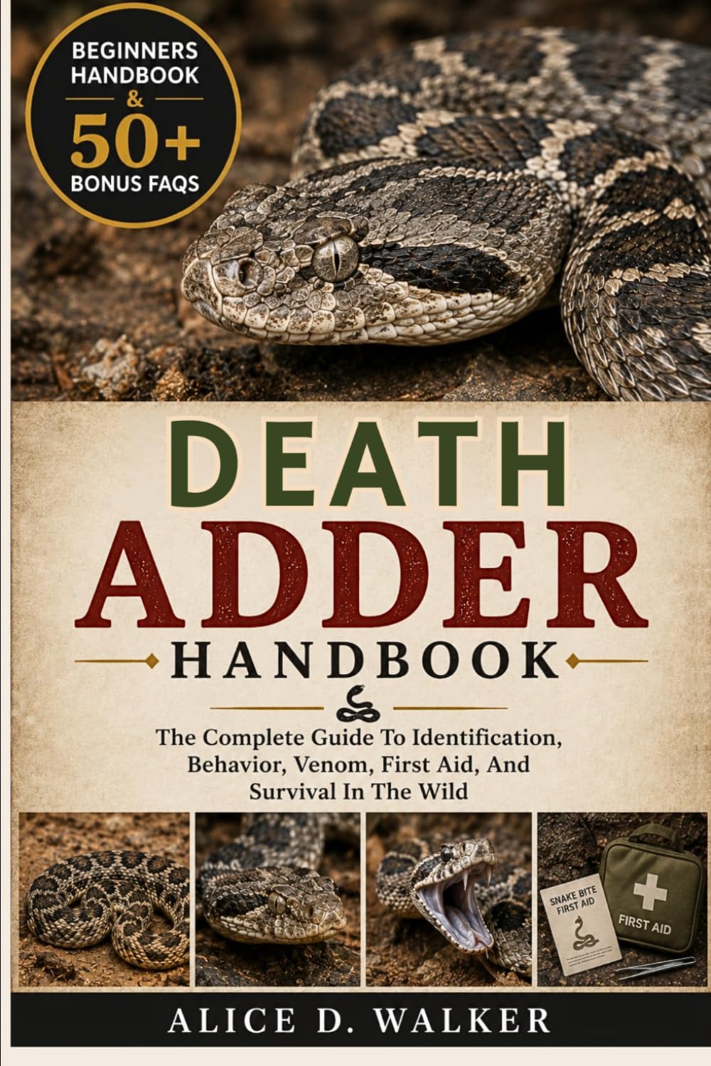 DEATH ADDER HANDBOOK: The Complete Guide To Identification, Behavior, Venom, First Aid, And Survival In The Wild