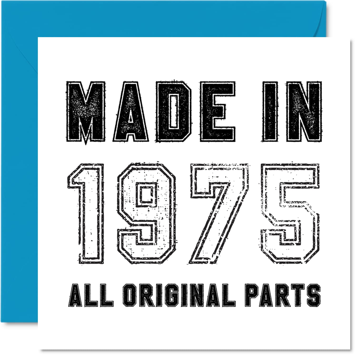 51st Birthday Card for Men Women Him Her - Made in 1975 All Original Parts - Funny Birthday Card for Dad Mum Brother Sister Uncle, 145mm Humour Greeting Cards