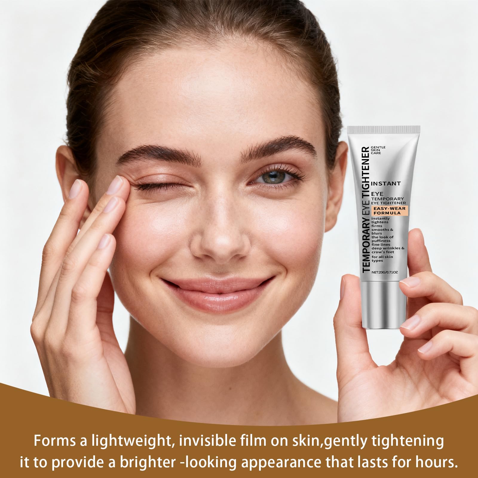 3 Stück Instant Face Tightener Cream Perfection Primer Tightener,mit 3 Pinseln,Sanfte Pflege,Feuchtigkeit,Feuchtigkeit für Die Haut Rund Um Die Augen,Geeignet für Alle Hauttypen