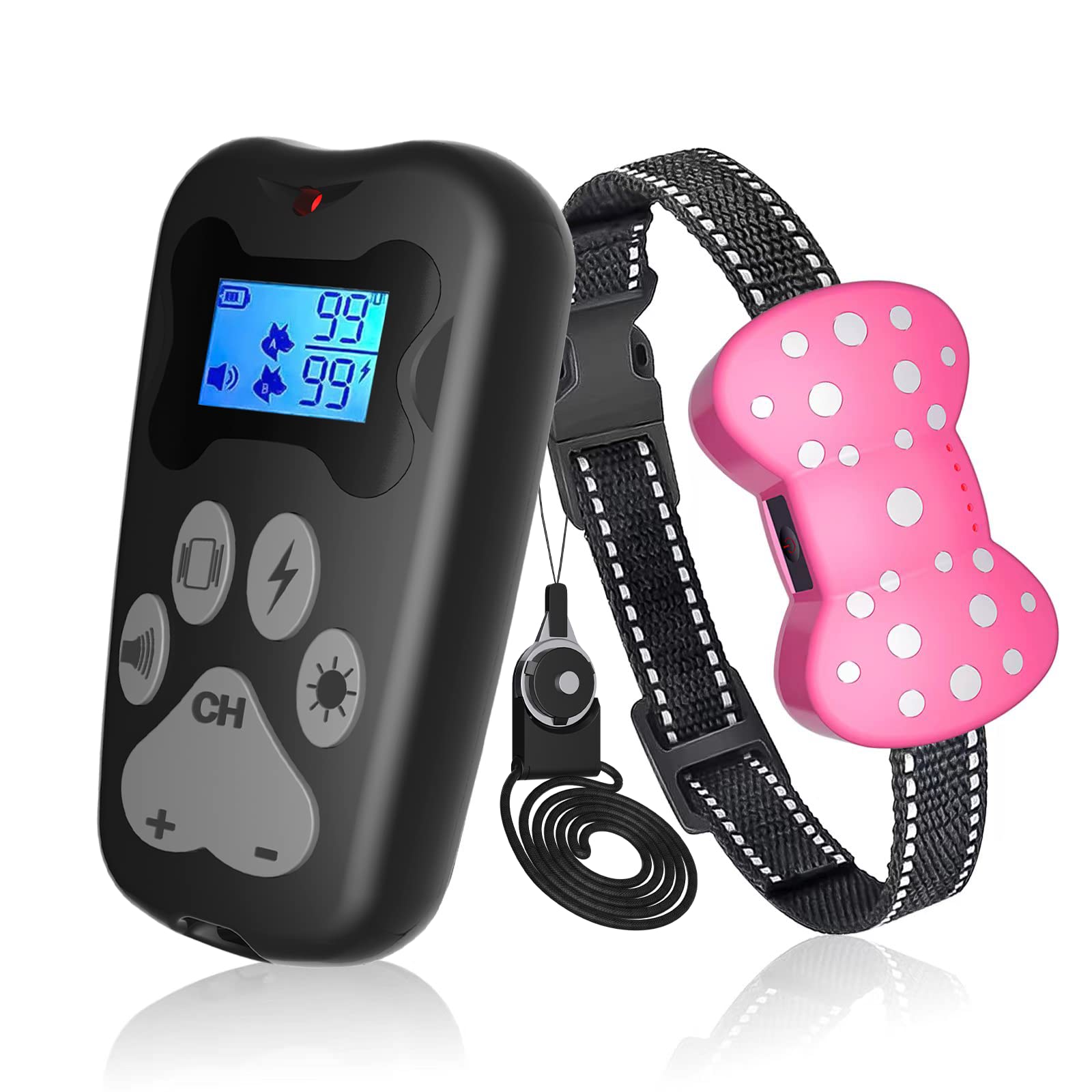 Petnais Dog Training Collar Damping Collar Remote 3000 feet 3 Training Modes with Vibration Buzzer Control Dog Training Collar Effectively Prevent Trainers from Wrong Signals (Pine)