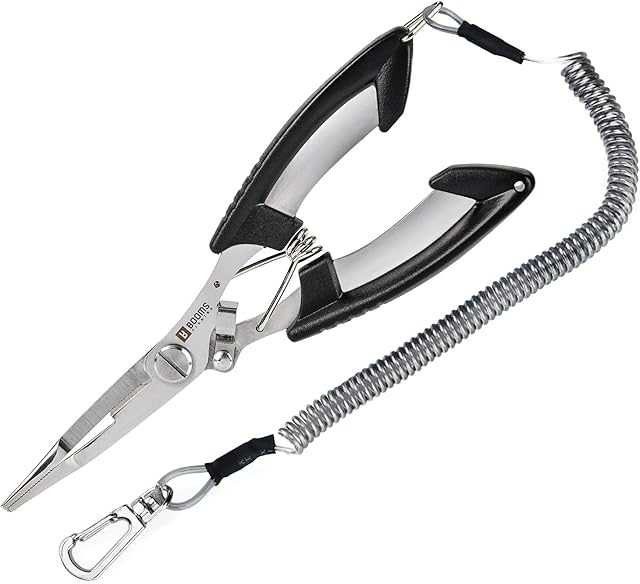 Booms Fishing H01 Fishing Scissors Pliers Stainless Steel Multi Tools,for Hook Remover Line Cutting and Split Rings