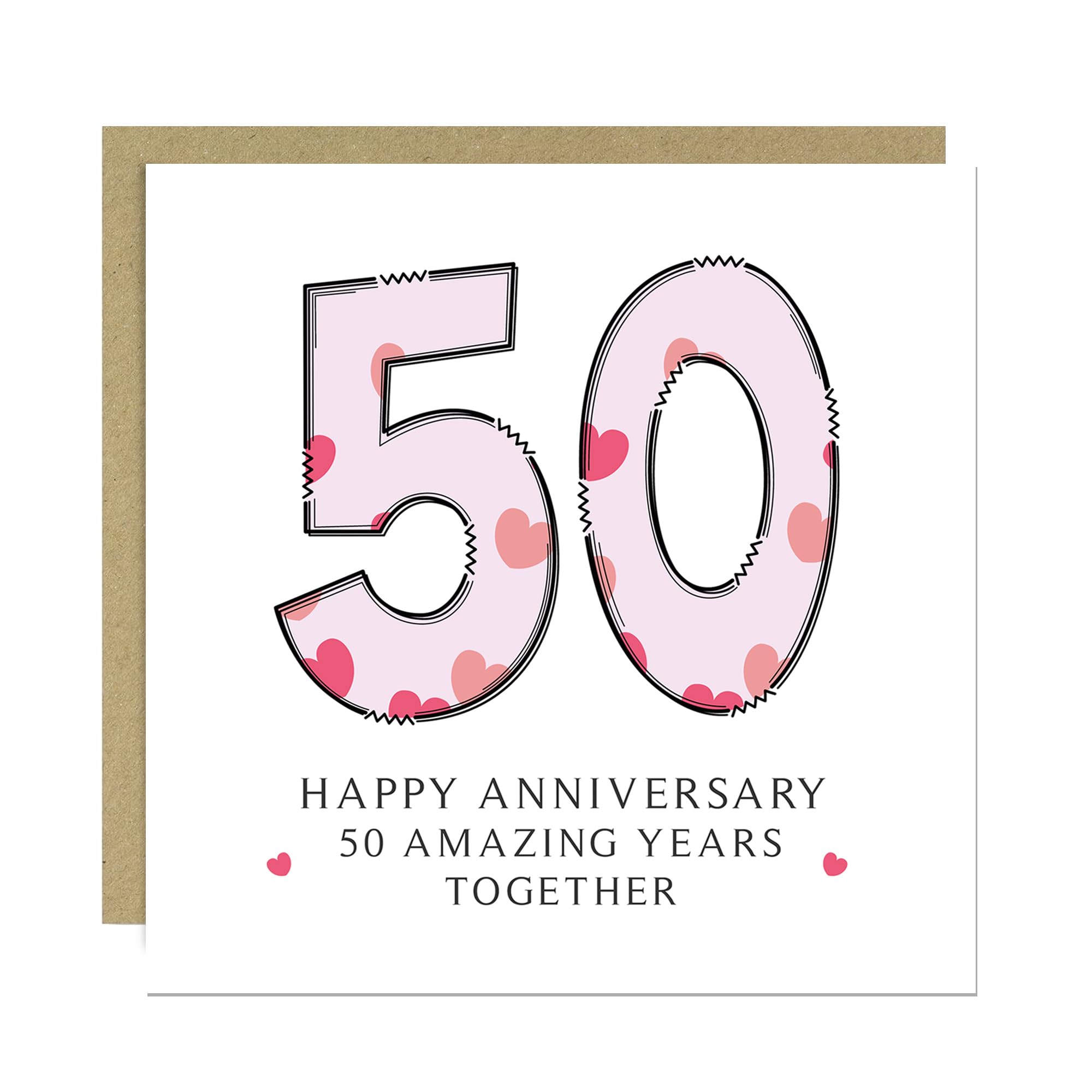 RED OCEAN Wedding Anniversary Card With Envelope Included 1st 2nd 3rd 4th 5th 10th 20th 30th 40th 50th Anniversary Cards For Husband Wife Couple Boyfriend Girlfriend (50th Anniversary Card)