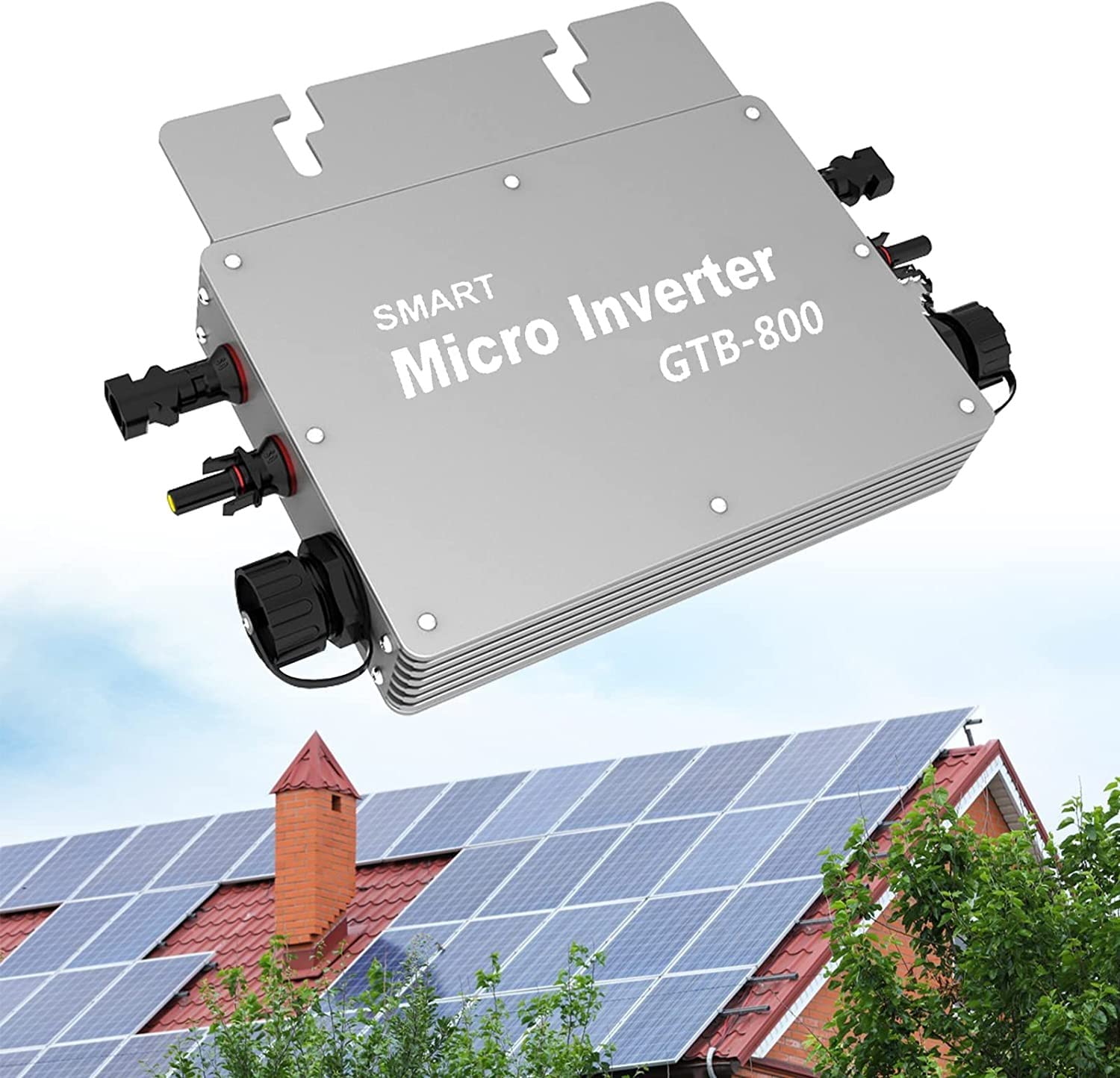 Onduleur Micro Grid Tie, 800 W Onduleur Solaire Micro Inverter, Contrôle WiFi étanche IP65, Identification Automatique Sortie AC 220 V 800 W Micro Inverter Solar Grid Tie