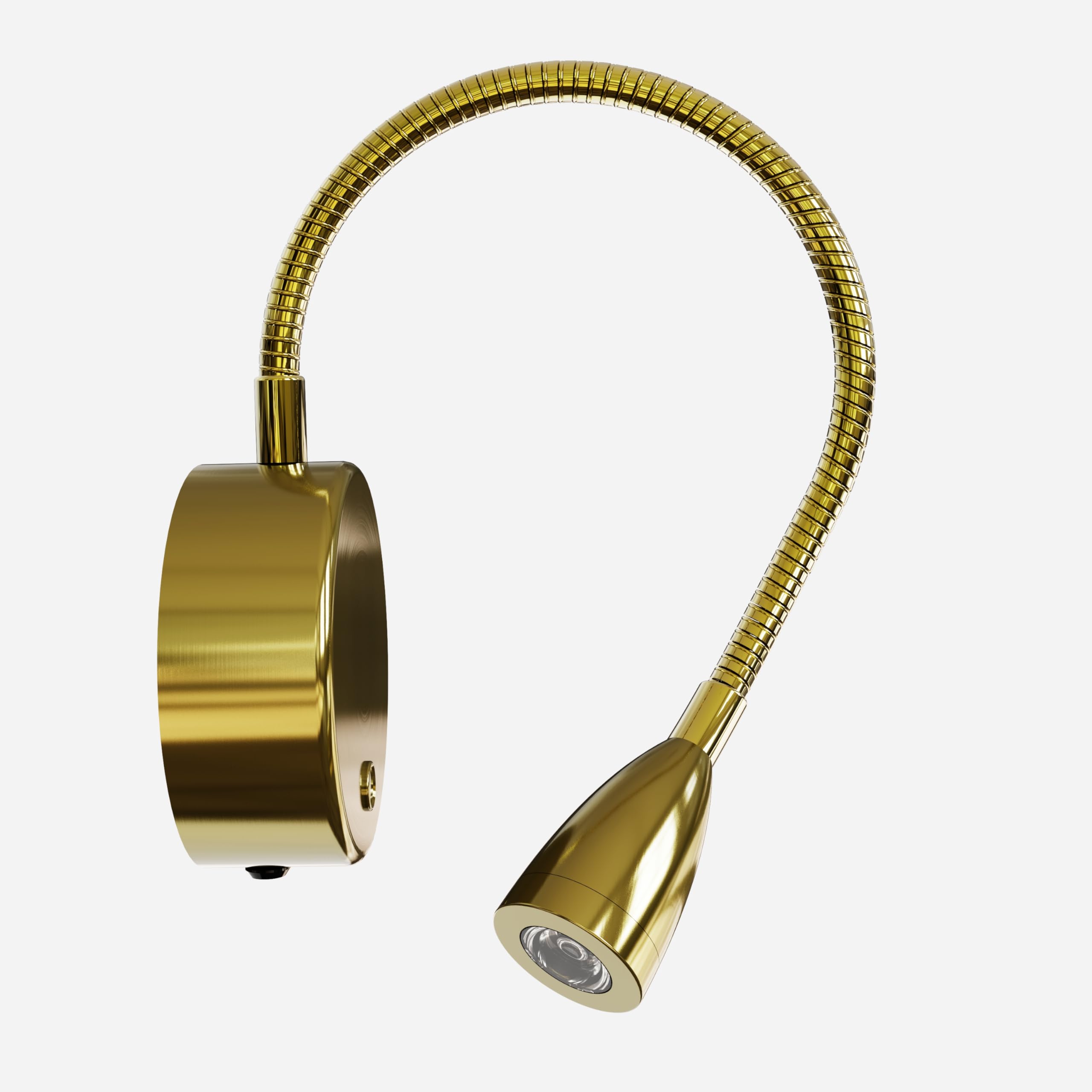 Lámpara de pared de noche LED, cuello flexible y ajustable, recargable, magnética, lectura USB (oro)