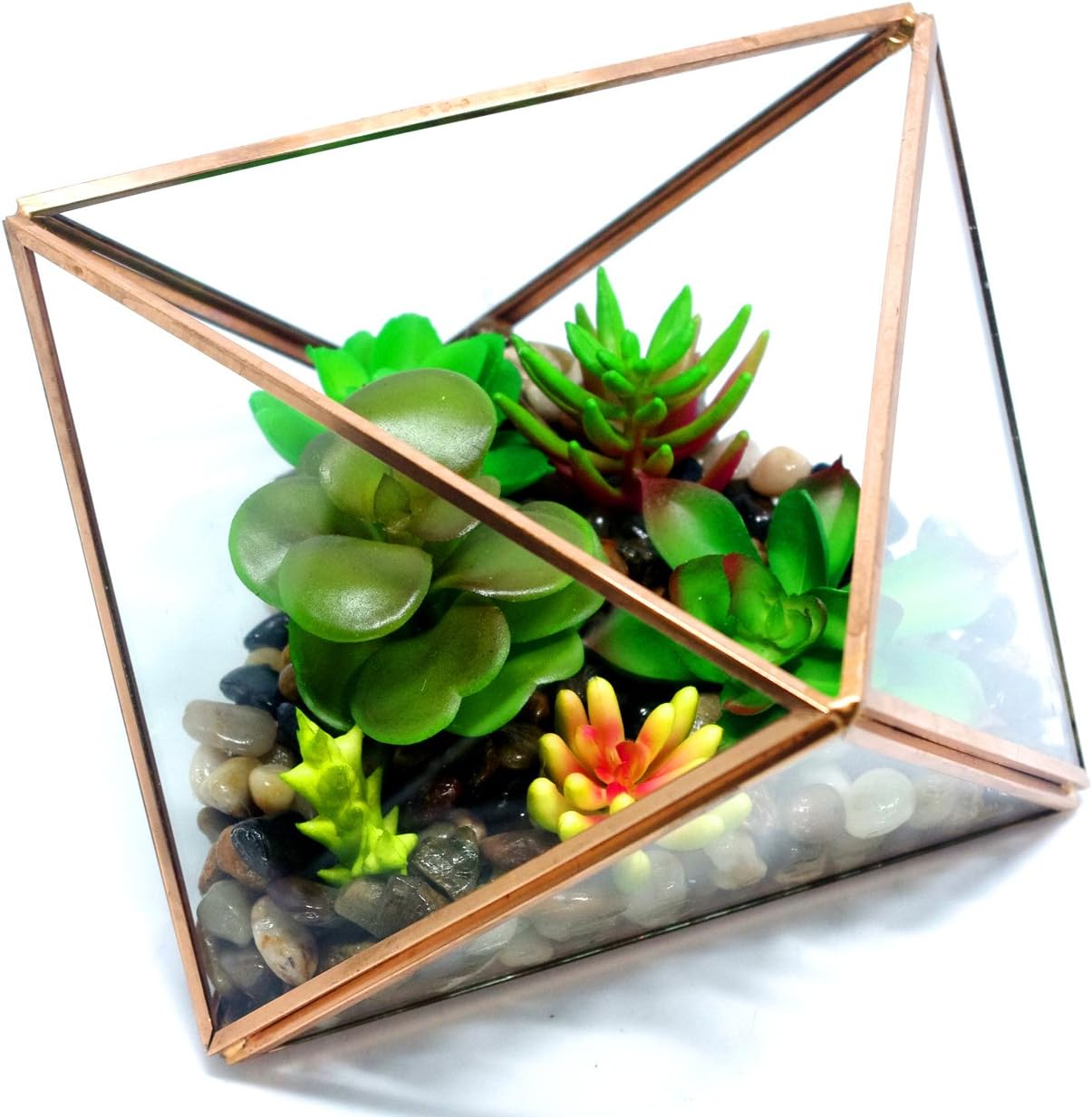 Cvens Clear Glass Terrariums,Geometric Terrariums,Geometric Air plants terrarium,Succulent planters,Artficial Plants Air Plant Geometric Terrariums Holder for Tabletop Succulent Plants Holder