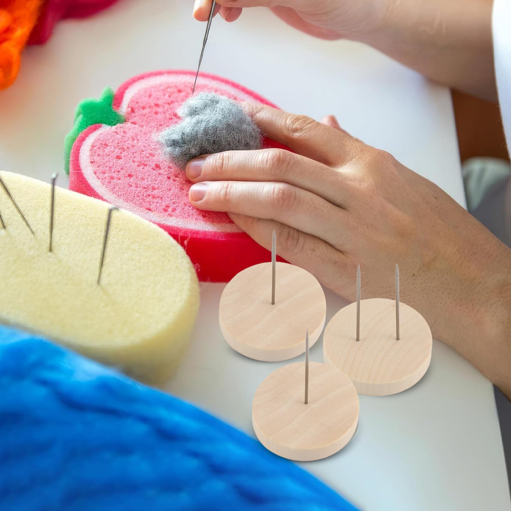 Lot De 12 Supports En Bois Pour Poupées Au Crochet - Avec Aiguilles En Acier - Présentation Figurines, Peluches