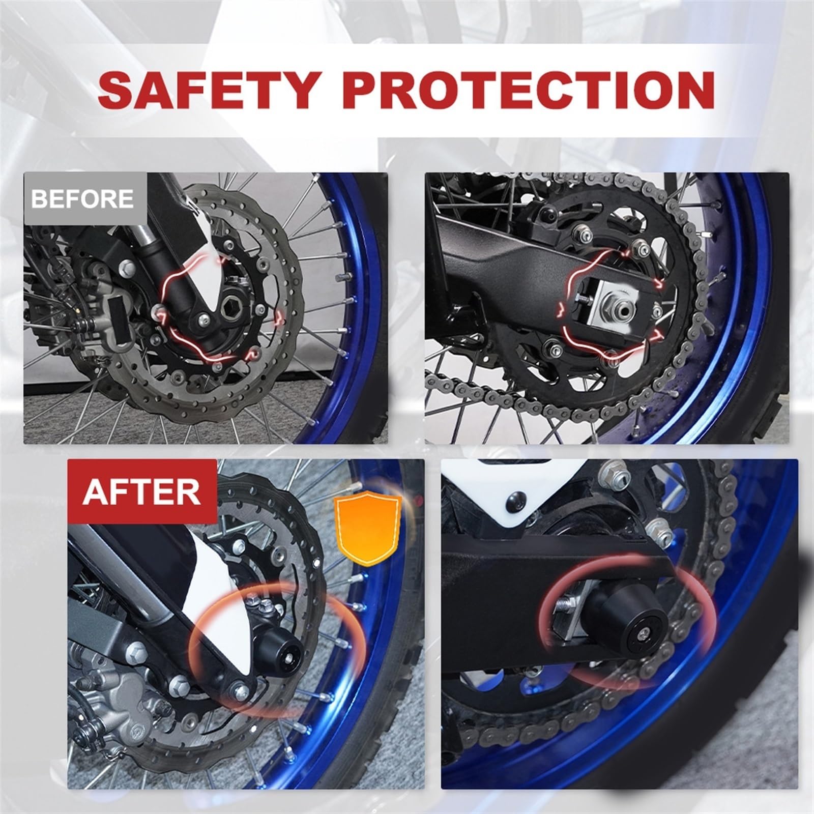 Per Yamaha Tenere 700 2021 2022 2023 2024 Tenere700 Assale Ruota Anteriore Posteriore Per Moto Slider Forcella Protezione Antiurto Bobina Forcellone