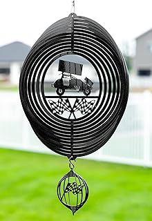 Sprint Car Swirly Metal Wind Spinner