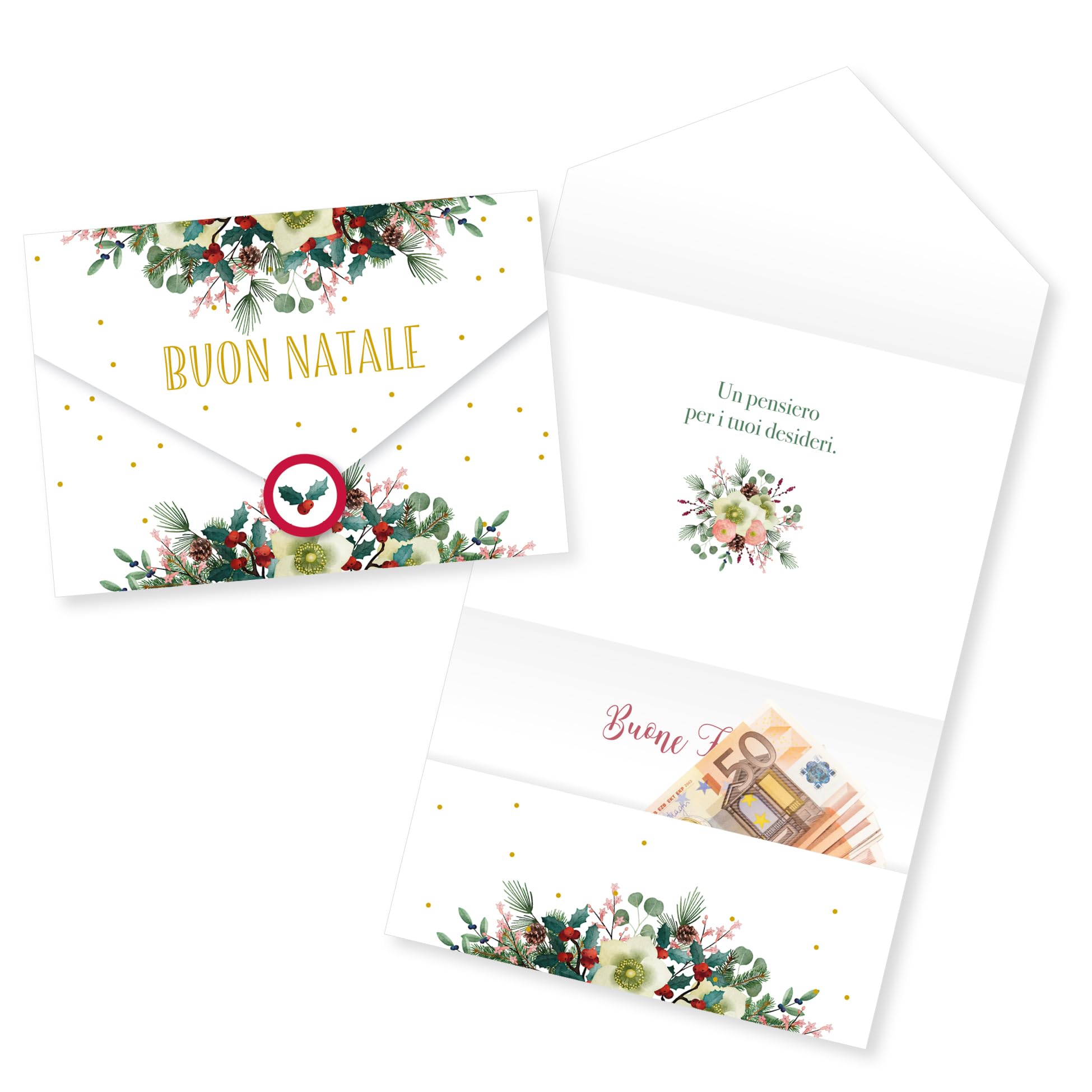 LINA OFFICINE GRAFICHE CREATIVE Italian Christmas Card Size 16 x 11 Money Holders Christmas Gift 96-908, White, 16 x 11 cm - Image 3