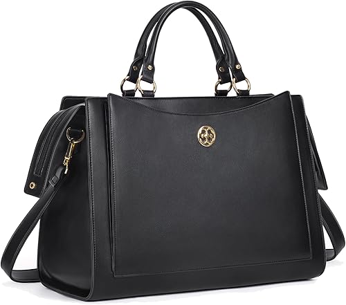 Missnine Bolsa de mano para laptop de 15.6 pulgadas para mujer, de piel sintética, bolsa de hombro grande, maletín profesional