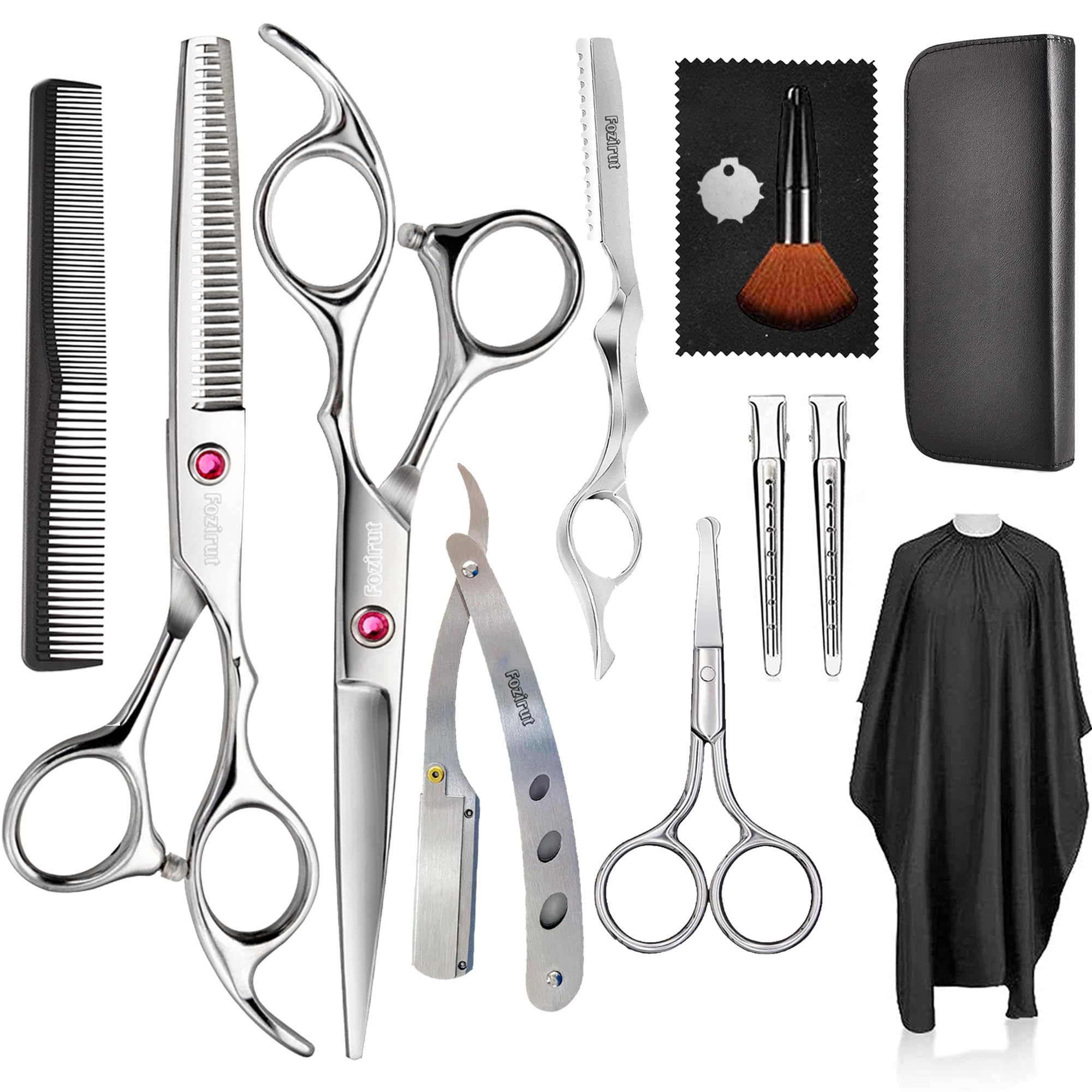 Scissors for Hair Barber Shears Kit, Fozirut Professional Hair Cutting Scissors Set Haircut Scissors Blending Shears Set, Salon Hair Trimming Scissors