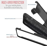 Vista 4 de Funda diseñada para Motorola Moto G Stylus 5G 2022 con protector de pantalla integrado, clip giratorio para cinturón, función atril, funda