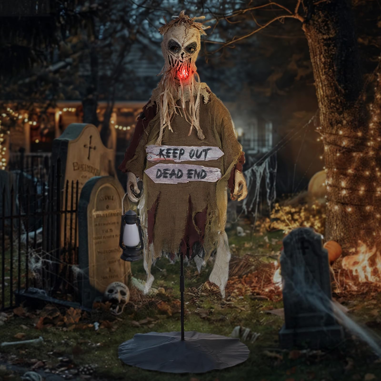 Fantôme d'Halloween en paille pour animer vos fêtes et pelouses